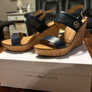 Tommy Hilfiger Navy Blue Wedge Heel